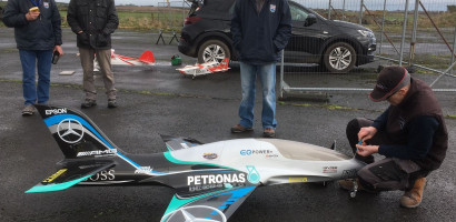 after mike carried out preflight checks  three or four times   the canopy goes on for its maiden